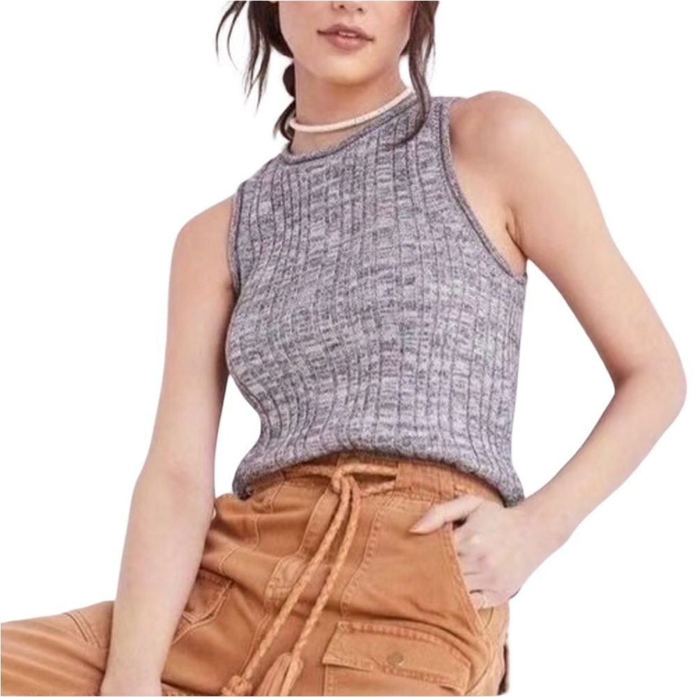 Anthropologie (Pilcro) Knit High Neck Sleeveless Top